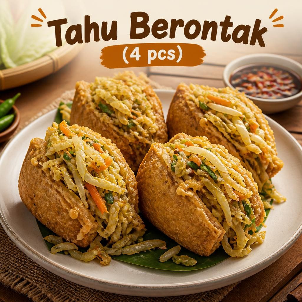 Tahu Berontak 4 pcs Te Sate dengan porsi lebih lengkap untuk dinikmati bersama